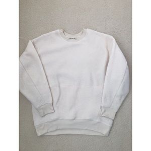 Express White Textured Sweatshirt